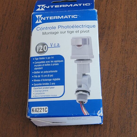 Intermatic K4221C 120Volt Stem Swivel Mount Thermal Photocontrol (Photocell) New - Picture 3 of 9